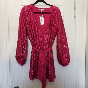 NWT Olivia Culpo x Express Mini Sequins Wrap Dress